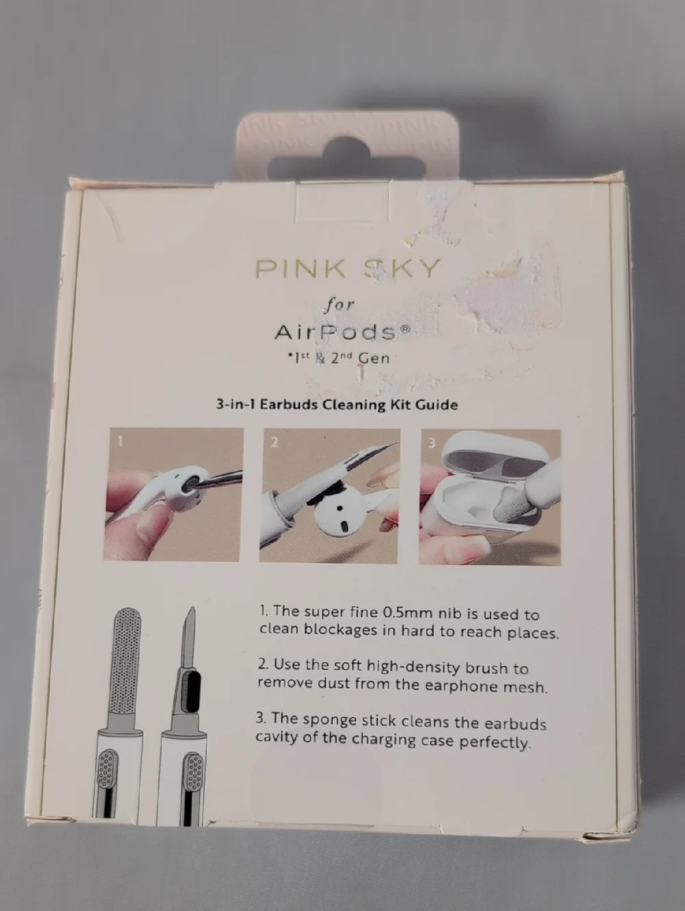 Pink Sky Protective Case for AirPods 1st & 2nd Gen Clear with Pink Flowers